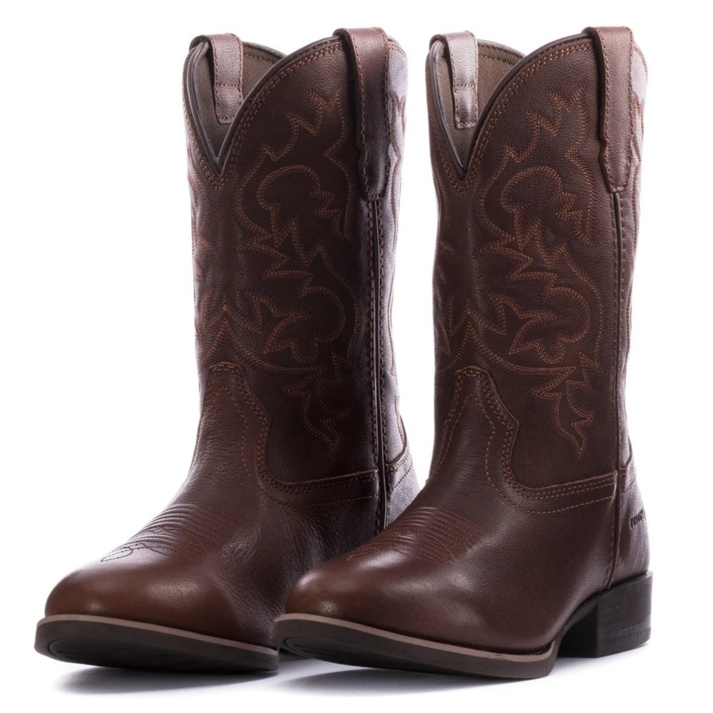 NEW EUROSTAR Lorenzo Brown Leather Cowboy Boots Mens‎ Size 6 Style SR 0107 #0816